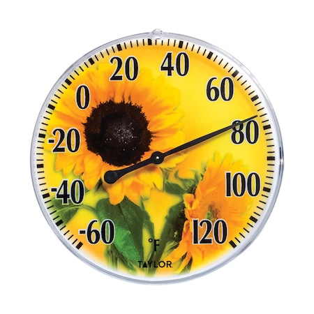 Taylor Taylor Sunflower Dial Thermometer Plastic Yellow 5.25 in. 5638